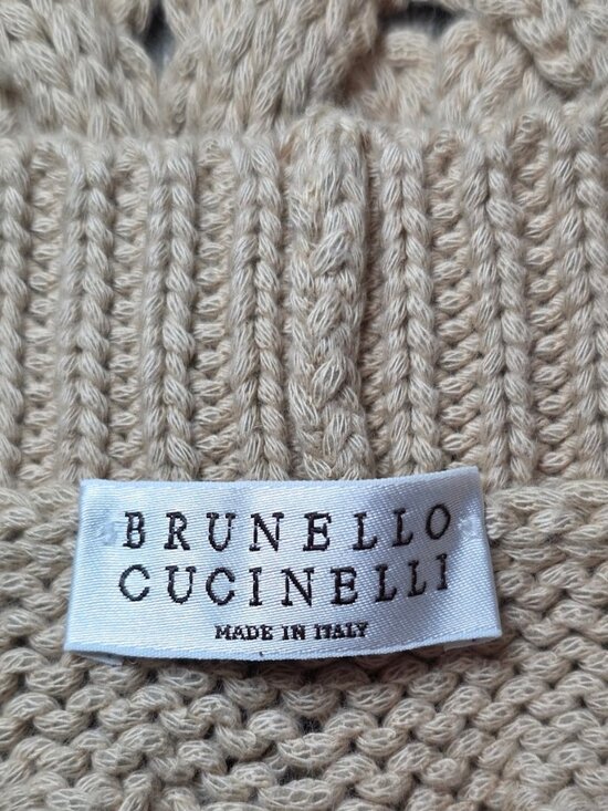 Brunello Cucinelli Cable Knit Buttoned Cardigan in Camel S - Picture 9 of 12